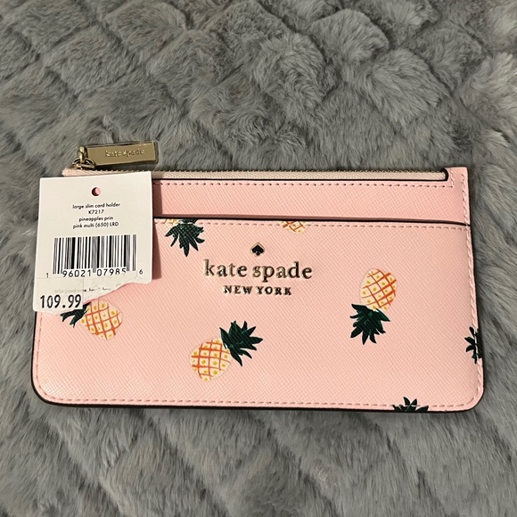 Kate Spade Pineapple Large Slim Card Holder Wallet - Picture 3 of 7